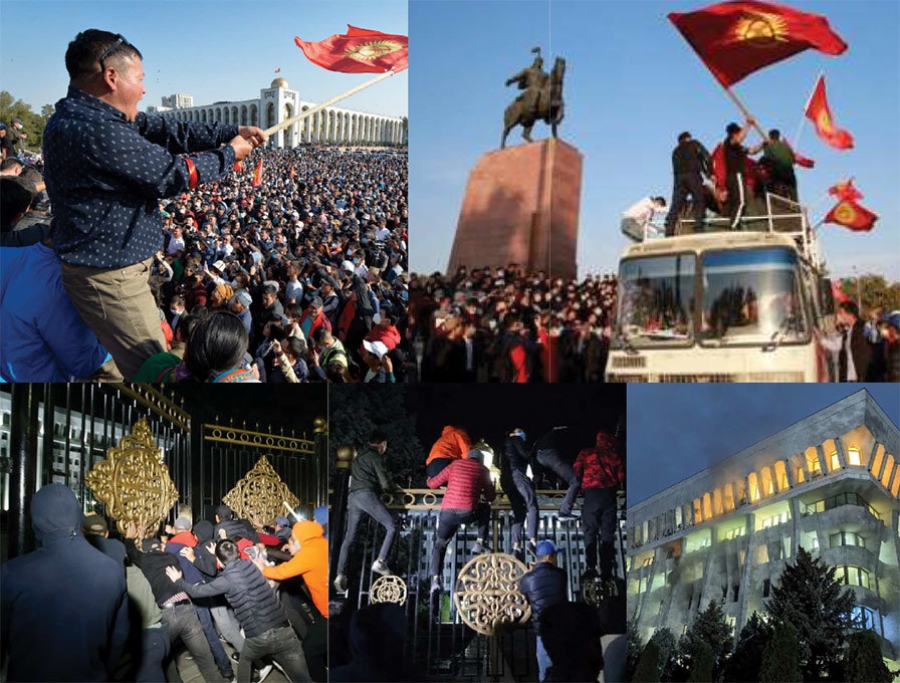 Сонгуулийн дүнг эсэргүүцсэн Киргизийн иргэд Төрийн ордноо эзэллээ