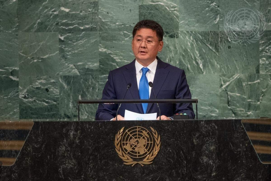 Монгол Улсын Ерөнхийлөгч НҮБ-ын индрээс дэлхий нийтийг энх тайванд уриалав