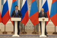 Монгол Улсын Ерөнхийлөгч У.Хүрэлсүх, Оросын Холбооны Улсын Ерөнхийлөгч В.В.Путин нар хамтарсан мэдэгдэл хийв